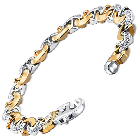 Men's 14k Gold (47gram) or Platinum (88gram) 10.5mm Diamond Bracelet 8.5"