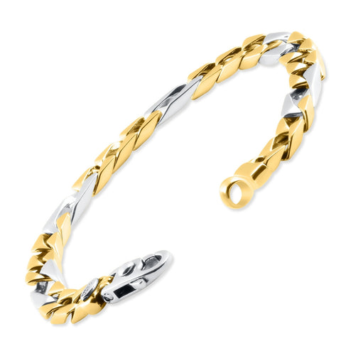 Men's Designer Figaro Link 14k Gold (37gram) or Platinum (60gram) 8mm Bracelet 8.5"