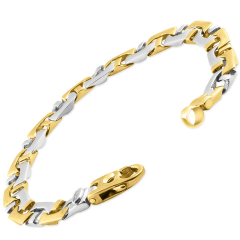 Men's Link 14k Gold (27gram) or Platinum (44gram) 8mm Bracelet 8.5"