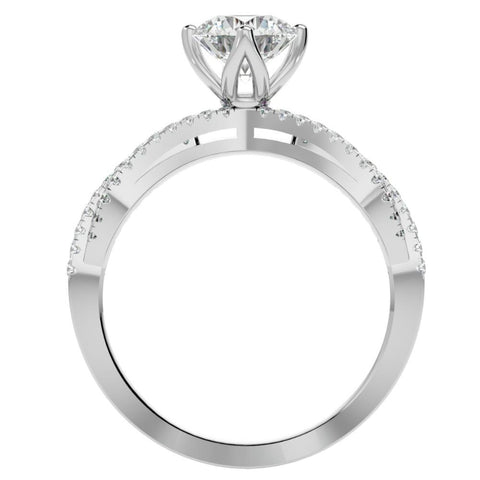 VS 1 1/3Ct TW Moissanite & Diamond Multi Row Engagement Ring in 10k Gold