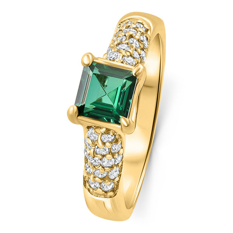 VS 1Ct Emerald Diamond Ring 10k Gold Lab Grown