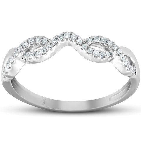 Countour Infinity Diamond Guard Engagement Wedding Ring Enhancer 10k White Gold