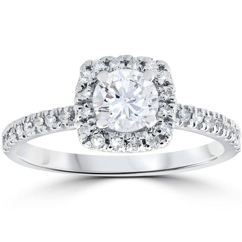 VS Platinum 1/2 ct T.W. Diamond Engagement Cushion Halo Ring EX3 Lab Grown