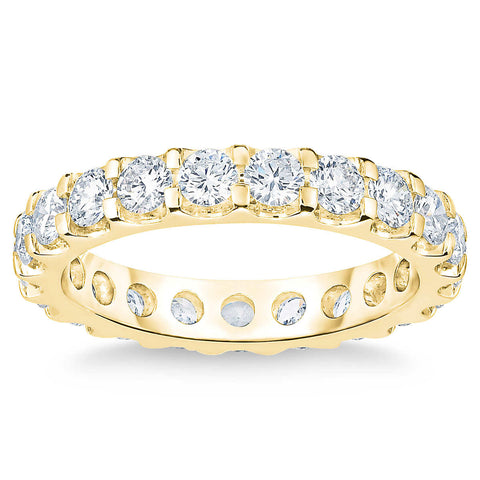 VS/G 2 Ct Moissanite Eternity Women's Ring 4k Yellow Gold Wedding Band