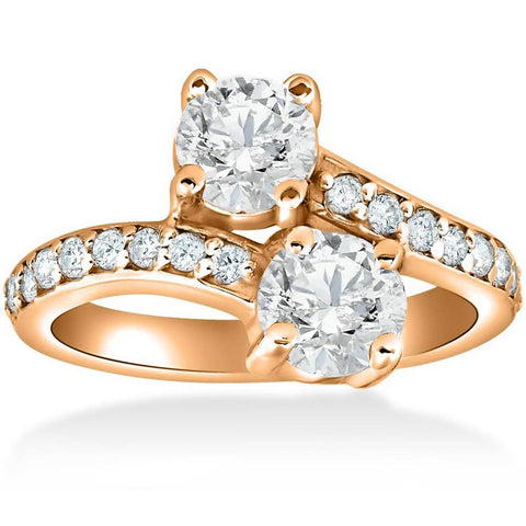 2 cttw Forever Us 2-Stone Diamond Engagement Forever Us Ring 14k Rose Gold