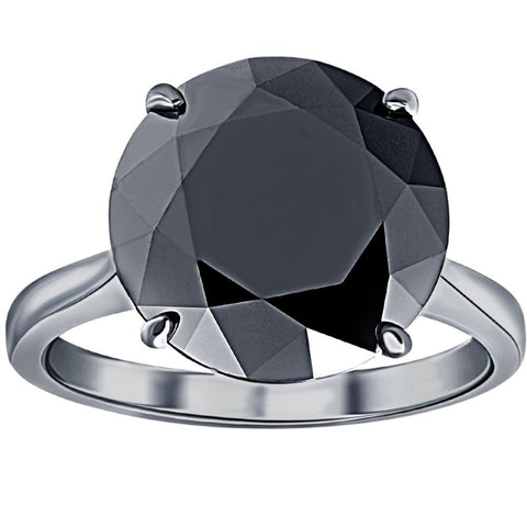 8 Ct Black Moissanite Solitaire Engagement Ring 10k Black Gold