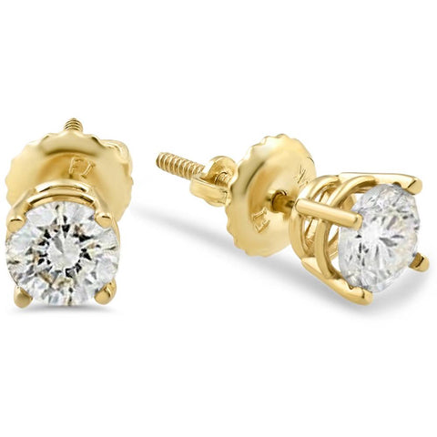 3/8ct Diamond Screw Back Studs 14K Yellow Gold