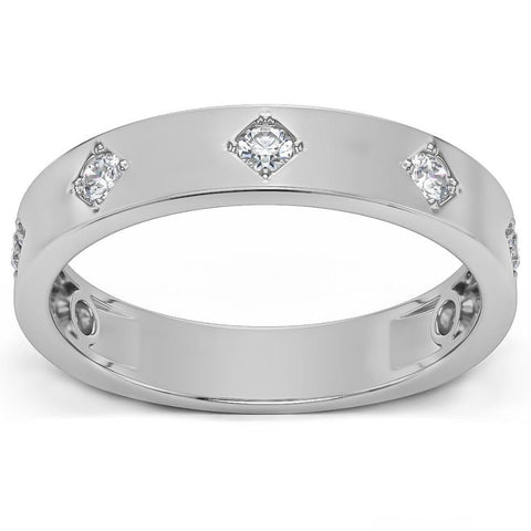 1/4Ct Diamond Wedding Ring Anniversary Band in White, Yellow, or Rose Gold