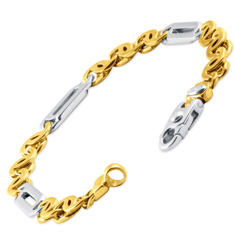 Men's Designer Figaro and Mariner Link 14k Gold (34gram) or Platinum (54gram) 7.5-8mm Bracelet 8.5"