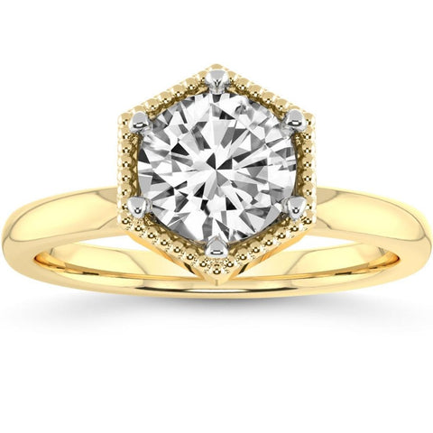 2Ct Diamond Margot Solitaire Engagement Ring in White, Yellow, or Rose Gold