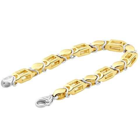 Men's Box Designed 14k Gold (55gram) or Platinum (89gram) 7mm Link Bracelet 8.5"