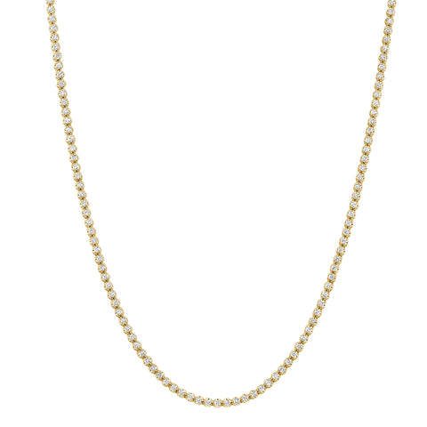 2.36Ct Diamond Tennis Necklace 14k Yellow Gold 17" Lab Grown