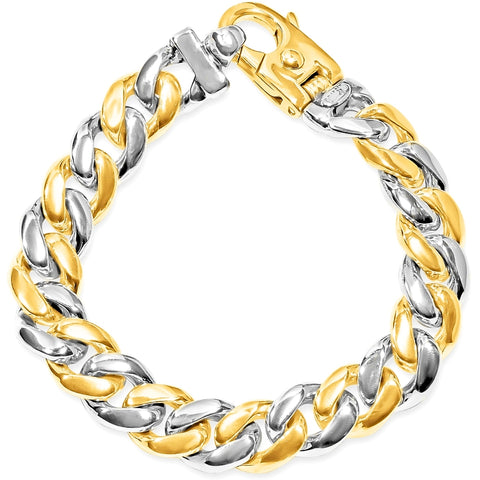 Men's Cuban Link 14k Gold (101gram) or Platinum (163gram) 13mm Bracelet 9"