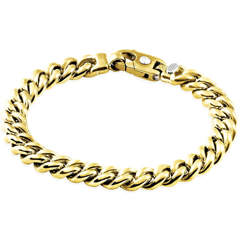 Men's Cuban 14k Gold (76gram) or Platinum (122gram) 9.5mm Link Bracelet 9"