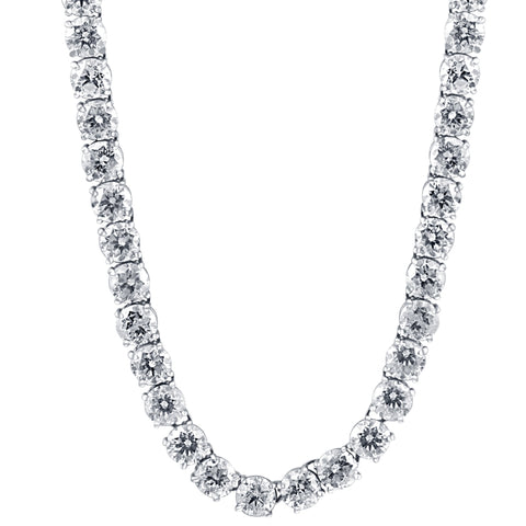 36Ct Natural Diamond Tennis Necklace 16.5" in 14k White or Yellow Gold