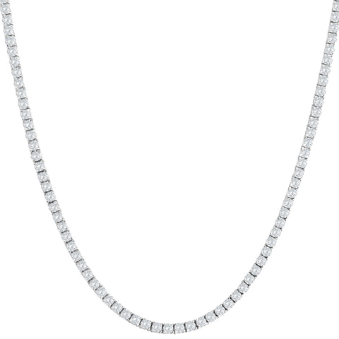 10Ct TW Lab Grown Diamond Tennis Necklace 14K White Gold 18"