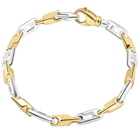 Men's Designer Seed 14k Gold (30gram) or Platinum (48gram) 5mm Link Bracelet 9"