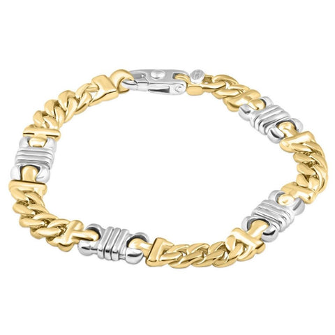 Men's Figaro 14k Gold (62gram) or Platinum (99gram) 9mm Link Bracelet 8.75"