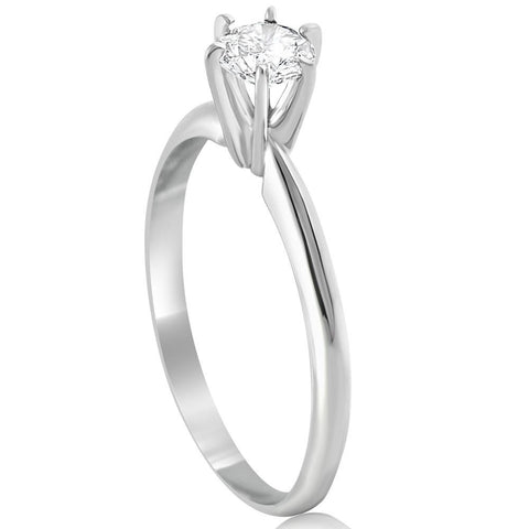 VS 1/3Ct Solitaire Round Cut Diamond Engagement Ring in 14k Gold Lab Grown