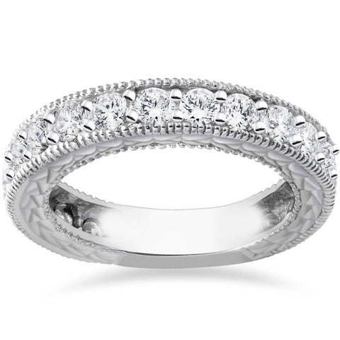 1 5/8ct Lab Created   Aqntique Filigree Diamond Ring in Solid14K White Gold