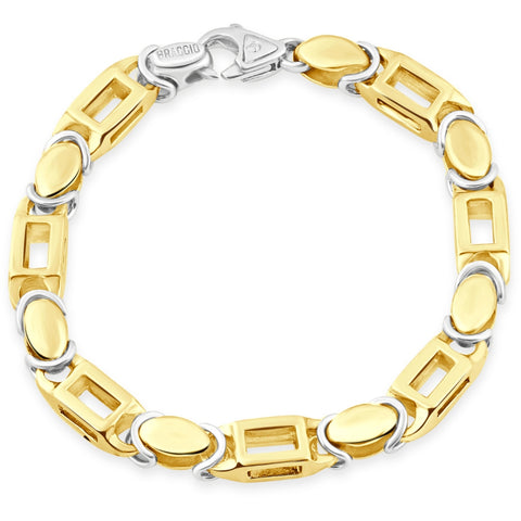 Men's Box Designed 14k Gold (55gram) or Platinum (89gram) 7mm Link Bracelet 8.5"