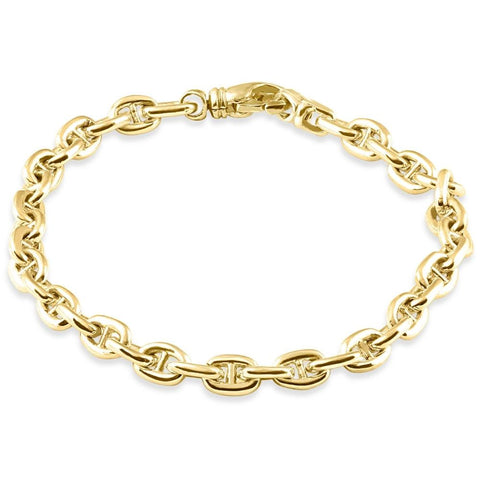 Men's Marine 14k Gold (26gram) or Platinum (48gram) 6.5mm Link Bracelet 8.5"