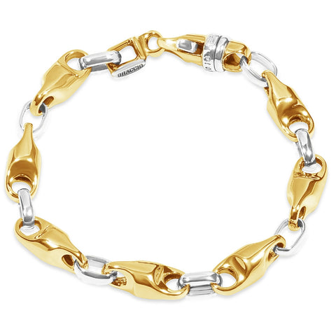 Men's Designer Seed & Rolo Link 14k Gold (57gram) or Platinum (91gram) 6.5-8mm Bracelet 8.25"