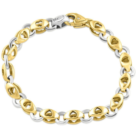 Heart Link 14k Gold (30gram) or Platinum (48gram) 6-8.5mm Bracelet 7.75"