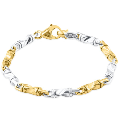 Men's Link 14k Gold (34gram) or Platinum (55gram) 5mm Bracelet 8.5"