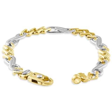 Men's Figaro 14k Gold (32gram) or Platinum (51gram) 8.5mm Link Bracelet 8.5"