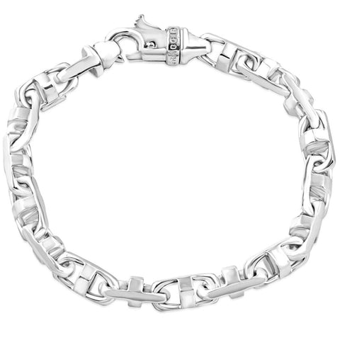 Men's Solid 14k Gold (52gram) or Platinum (84gram) 7.5mm Link Bracelet 8.5"