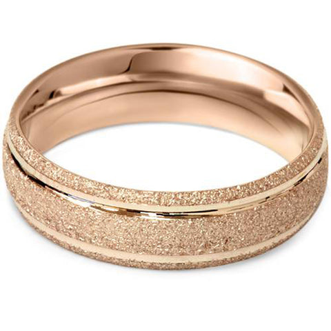 6mm Brushed Wedding Band 14K Rose Gold