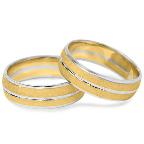 Hammered Ring Set 14K Gold