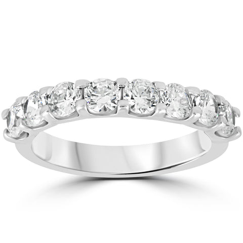 2ct Diamond U Prong Wedding Ring 14k White Gold Anniversary Band