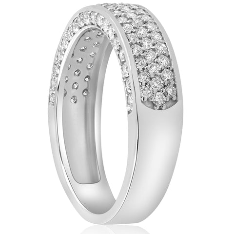 1 ct Diamond Pave Wedding Ring Womens Anniversary Stackable Band 14k White Gold