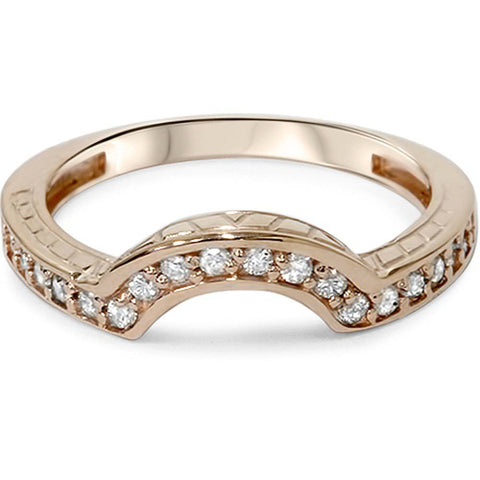 1/4ct   Diamond Curved Guard Ring 14K Rose Gold