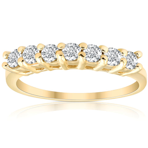 5/8CT Diamond Wedding Anniversary Ring Solid 14K Yellow Gold