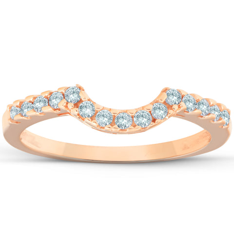 1/4ct Diamond Notched Guard Ring Enhancer 14K Rose Gold