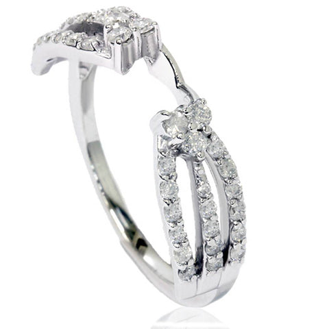 1/2ct Diamond Guard Wrap Ring 14K White Gold