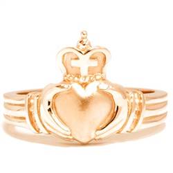 Yellow Gold Mens Claddagh Wedding Anniversary Ring