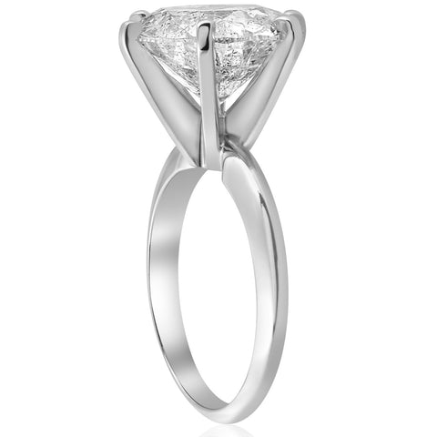 4 ct Round Diamond Solitaire Enhanced Engagement Ring 14k White Gold