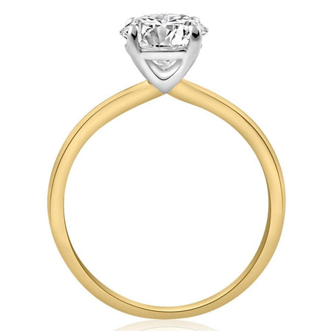 VS 1 1/2CT Moissanite 4Prong Solitaire Engagement Ring in White or Yellow Gold