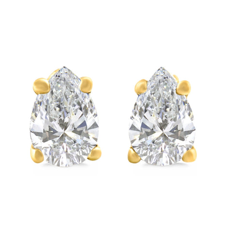 .25-.33Ct Pear Shape Diamond Studs in 14k White or Yellow Gold