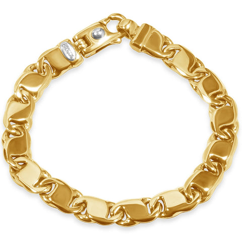 Men's Designer Mariner Wide Link 14k Gold (46gram) or Platinum (74gram) 9mm Bracelet 8.25"