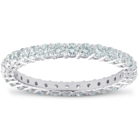 G/SI 1ct Diamond Eternity Ring 14k White Gold