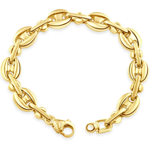 Men's Designed Mariner 14k Gold (70g) or Platinum (131g) 10mm Link Bracelet 8.5"