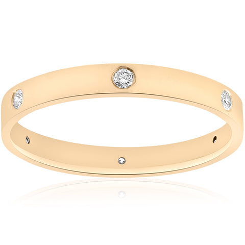 14k Yellow Gold Diamond Eternity Wedding Anniversary Ring Womens Diamond Band