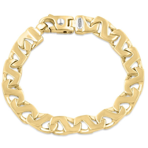Men's Link 14k Gold (42gram) or Platinum (68gram) 10mm Link Bracelet 8.5"