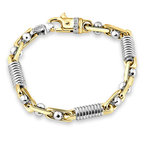 Men's Figaro Link 14k Gold (54gram) or Platinum (87gram) 7.5mm Link Bracelet 8"