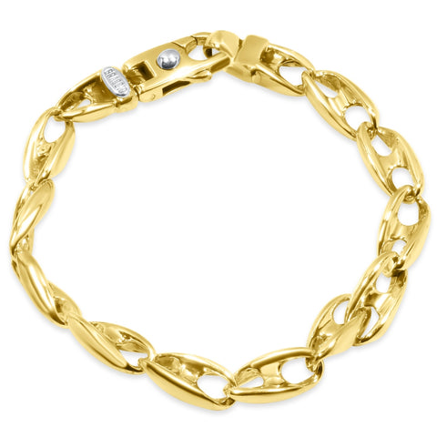 Men's Link 14k Gold (37gram) or Platinum (60gram) 8mm Bracelet 8.5"